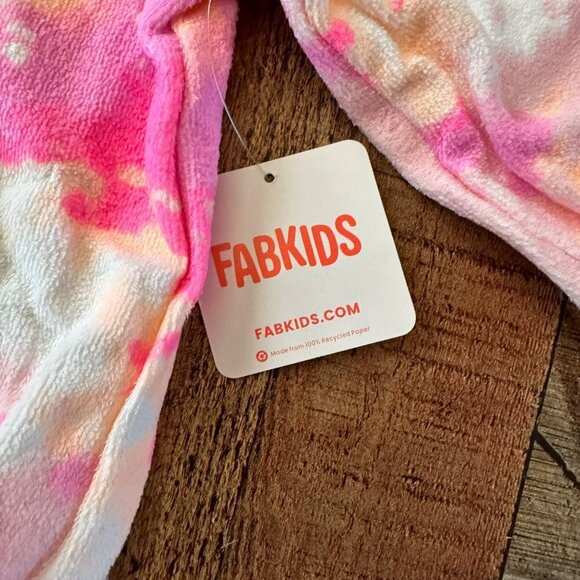 Fabkids pink marble zip up unicorn swim suit cover up jacket loop terry girls 4T - Picture 4 of 7